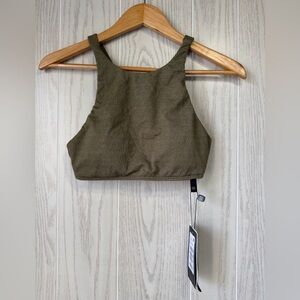 ViX Paula Hermanny Firenze Ellie Olive Textured Crop Bikini Top Size L NWT $128